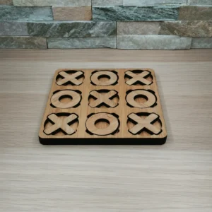 Jeu de société Morpion (Tic Tac Toe) en bambou personnalisé