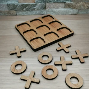 Jeu de morpion (Tic Tac Toe) en bambou personnalisé