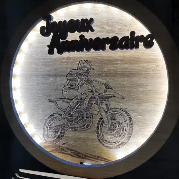 Lampe LED en bambou personnalisée pour cadeau d'anniversaire