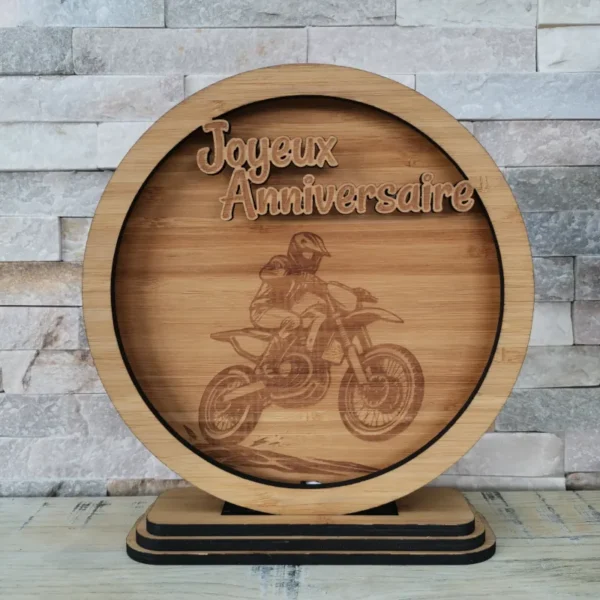 Lampe LED en bambou personnalisée pour cadeau d'anniversaire