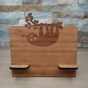 Support d'accueil dock Nintendo Switch en bambou, décoré d'un paresseux, gravure au laser