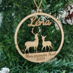 Boule noel bois personnalise