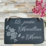 Plaque ardoise jardin mamie
