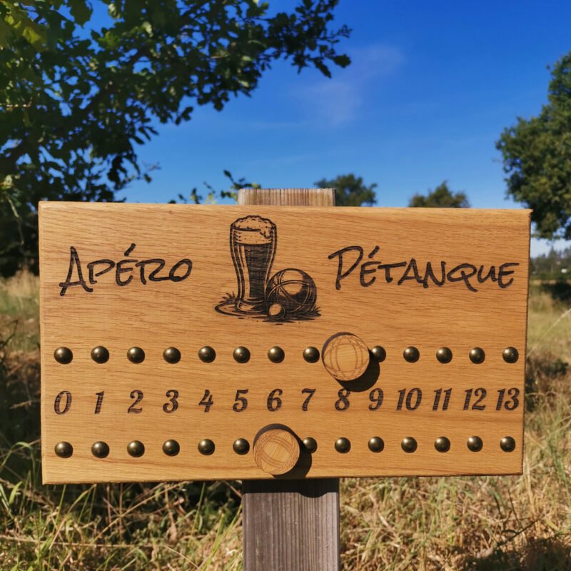 Marqueur point petanque chene massif
