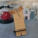 Support telephone bois libellule