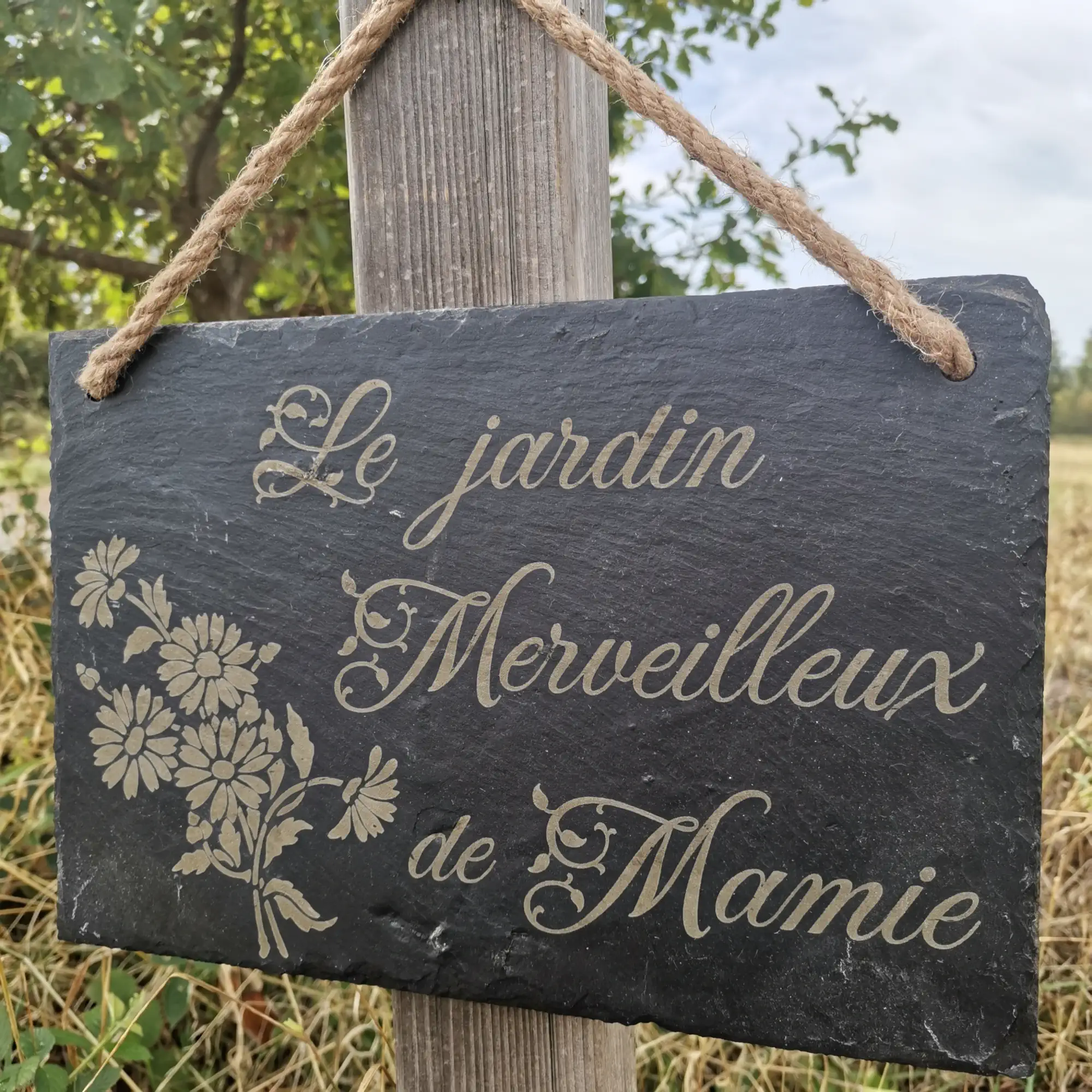 Ardoise decorative jardin mamie cadeau