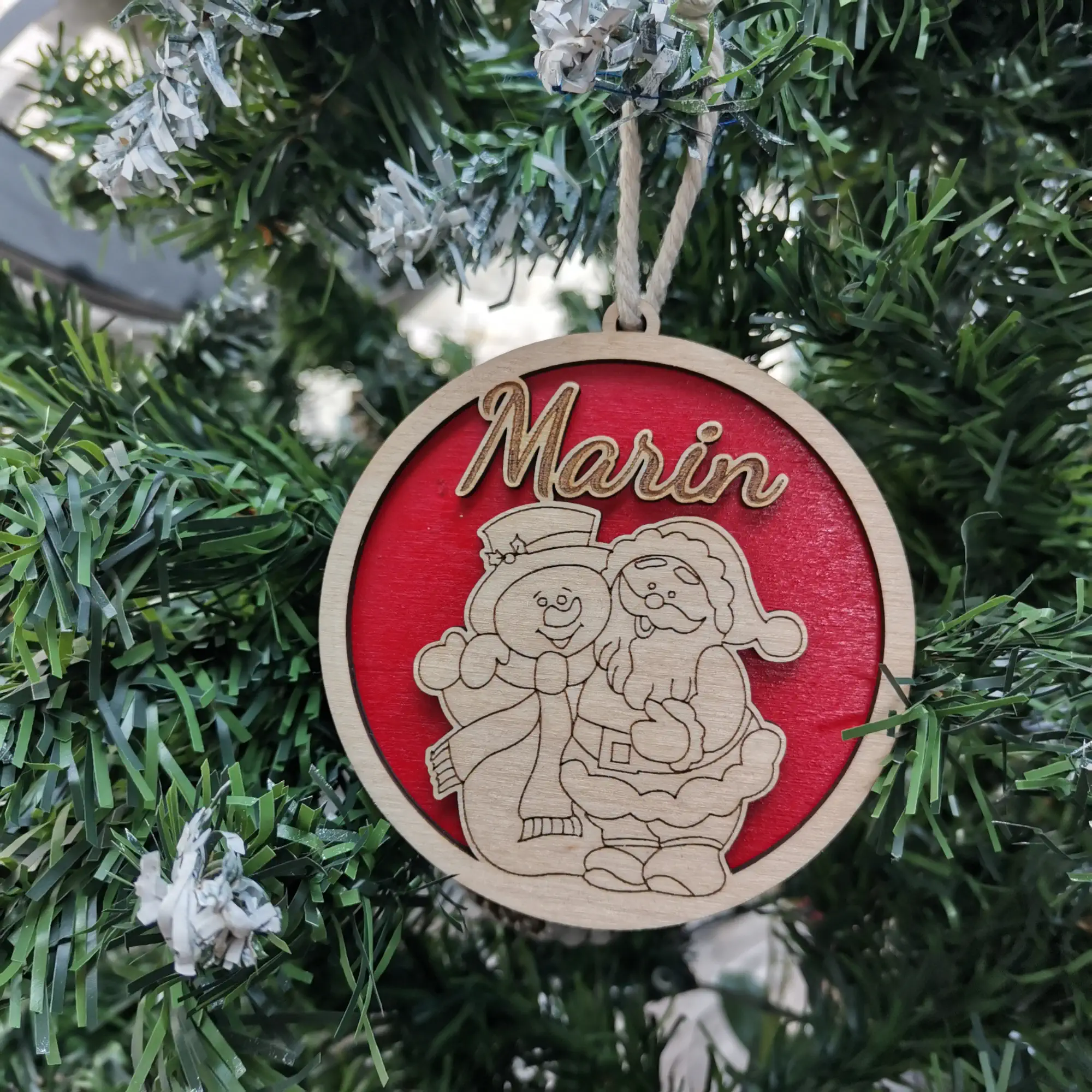 Boule pere noel bonhomme neige