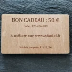 Carte cadeau bois recto