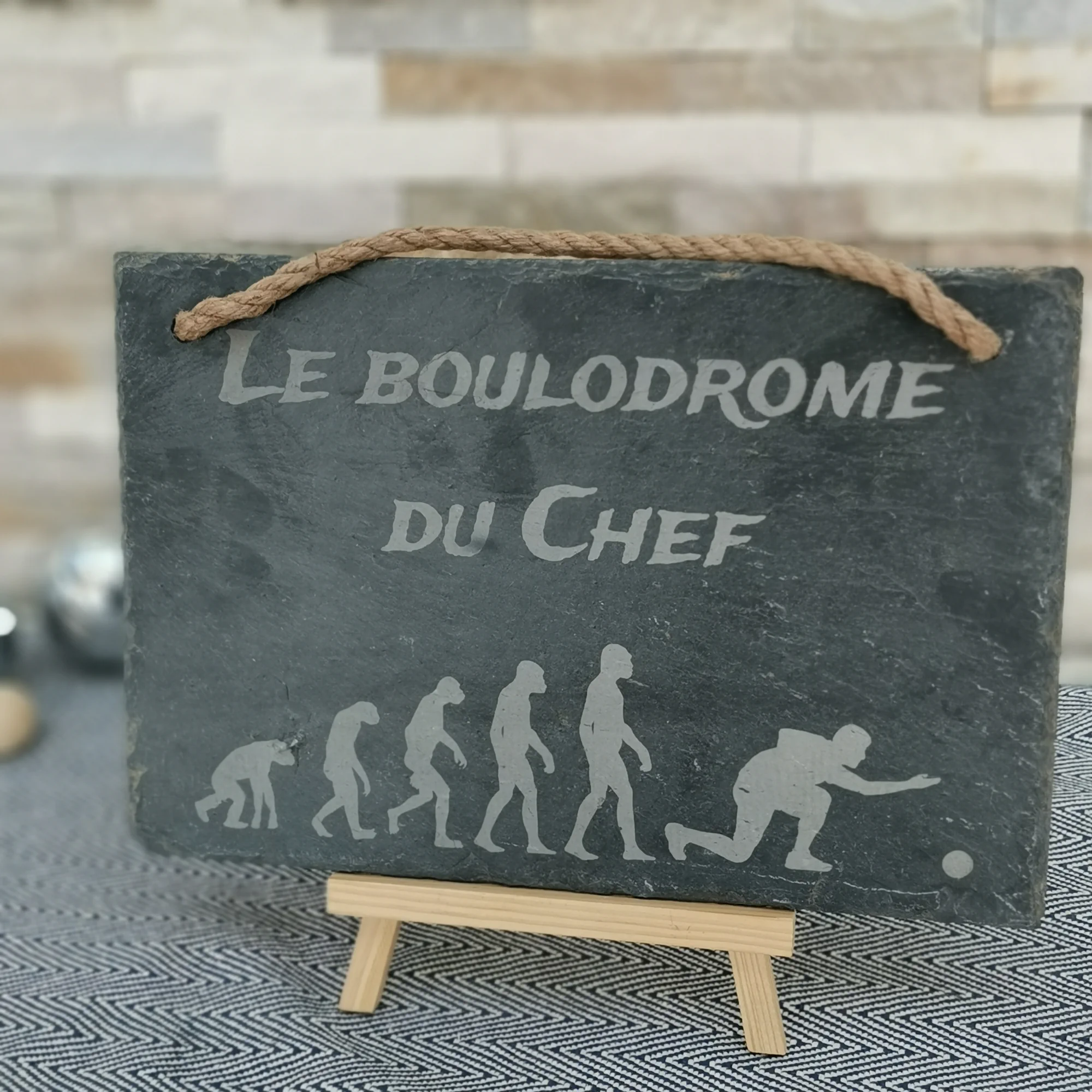 Plaque ardoise deco petanque